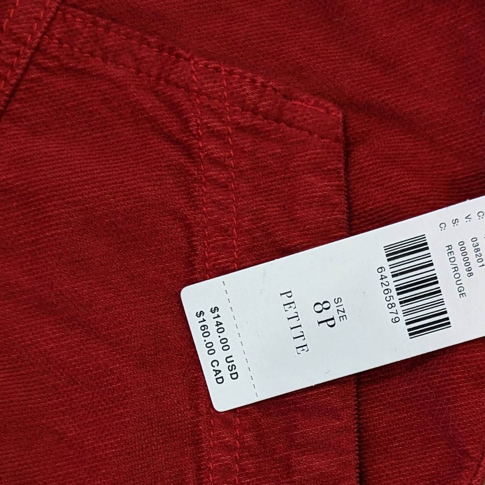 Anthropologie Tapered Corduroy Pants Red Size 8P NWT - Picture 8 of 9